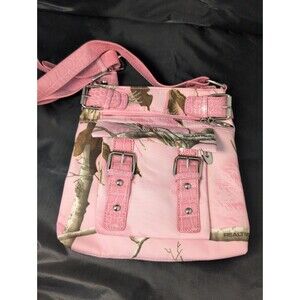 Vintage Realtree Pink Camo Crossbody Style Bag Purse Handbag Adjustable Strap